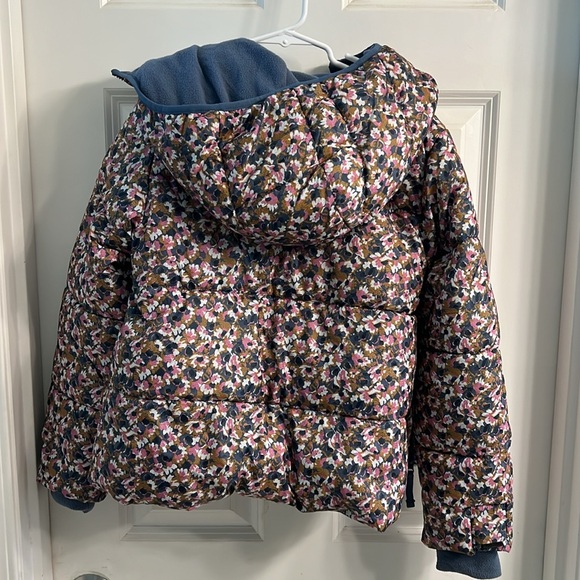 All in motion 7/8 floral fleece lined coat with hoodie and thumb holes - Picture 5 of 7